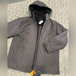 Weatherproof Men's Hooded Jacket, Charcoal, XXL, NWT